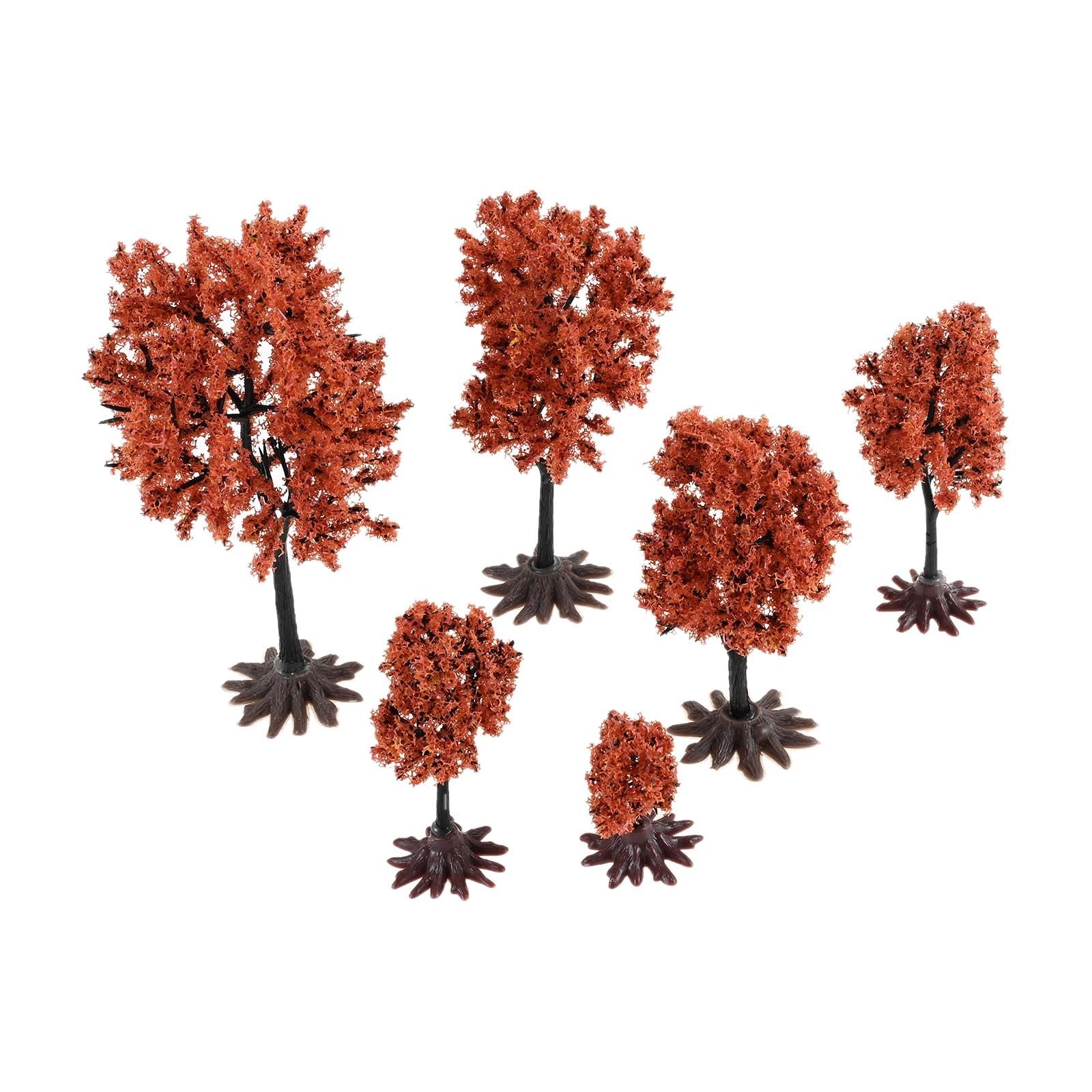 16 Pcs Miniature Model Trees with Base Fake Artificial Trees Scenery Railroad…