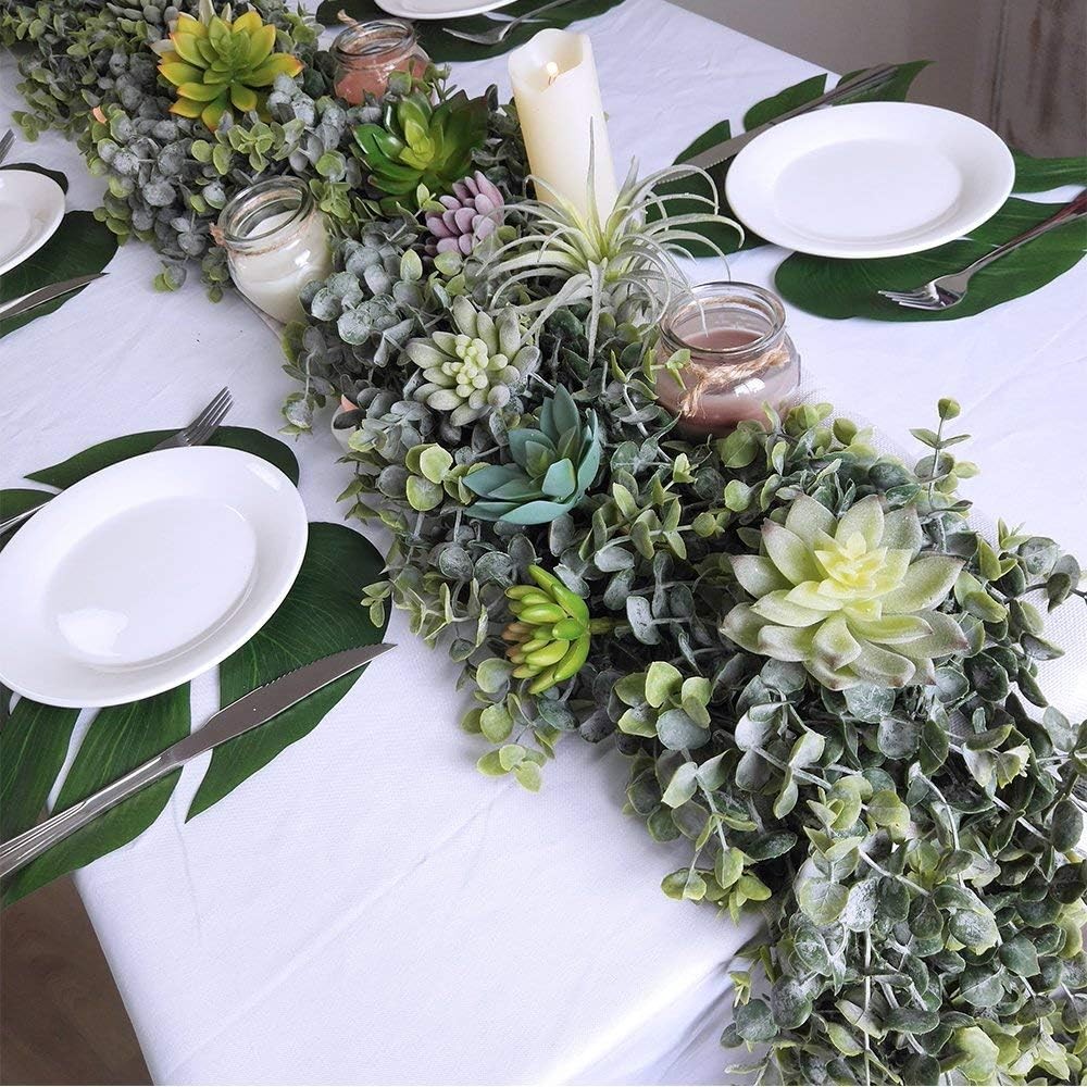 5.9′ Long Faux Silver Dollar Eucalyptus Leaves Greenery Artificial Garland