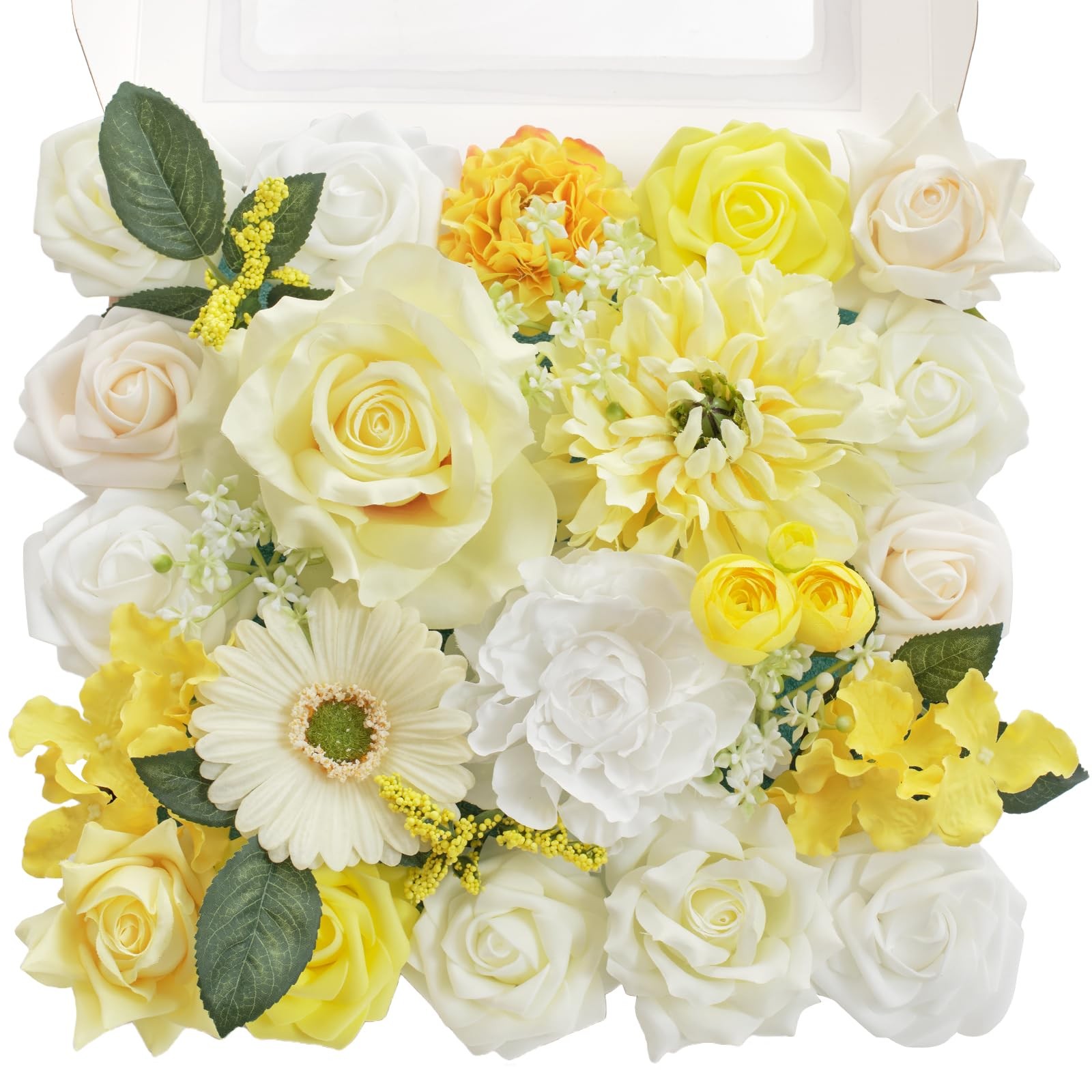 TINGE TIME Artificial Flowers Combo Mix Silk Flowers Yellow Roses w/stem for …