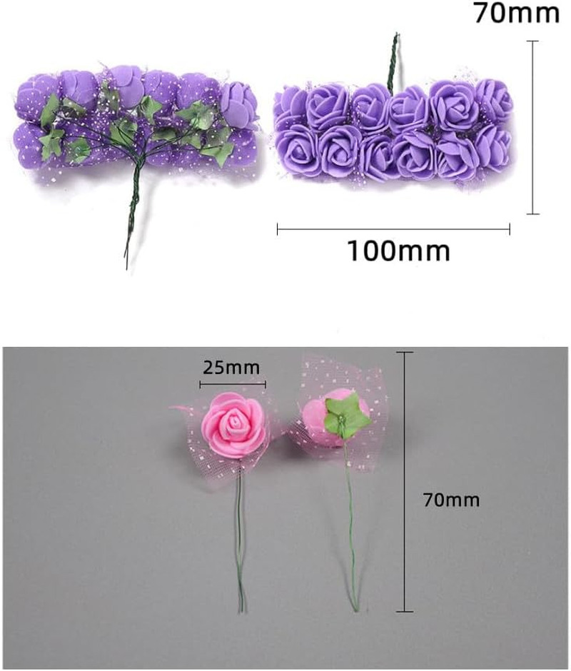 144pcs Mini Artificial Rose Flower Heads and Soft Stem,25mm PE Tiny Rose add …