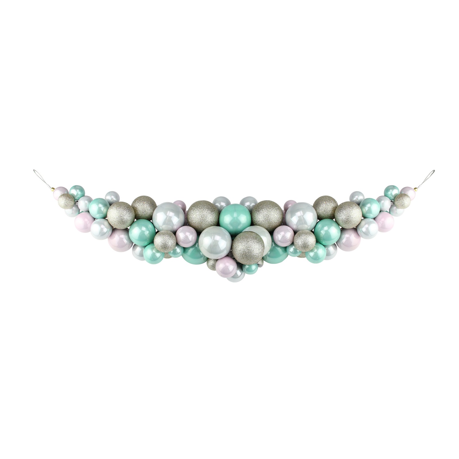 Allstate 28″ Pastel Dreams Pink Seafoam Green Glitter Ball Artificial Swag