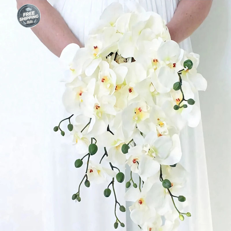 9 Heads 98cm Artificial Butterfly Orchid Flowers Fake Moth Orchids Flowers
