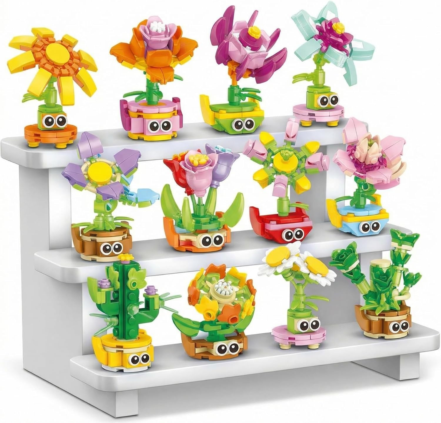 NEW!FULL SET Flower Bouquet 7 Stems Building Kit Botanical Collection 590 pieces