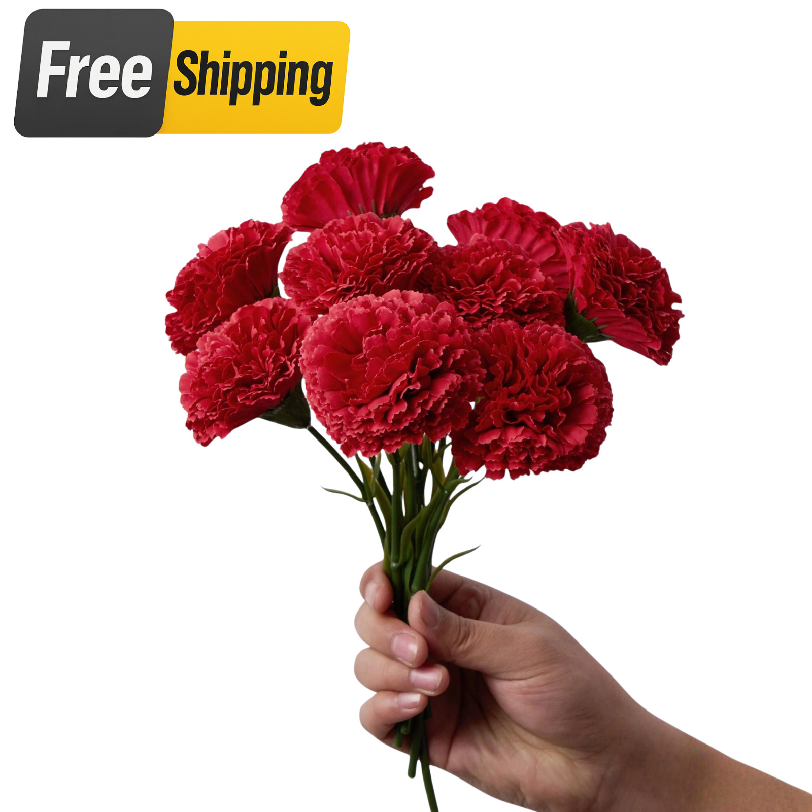 12PCS Artificial Carnation Flowers Silk Stem Wedding Funeral Bouquet Decor USA