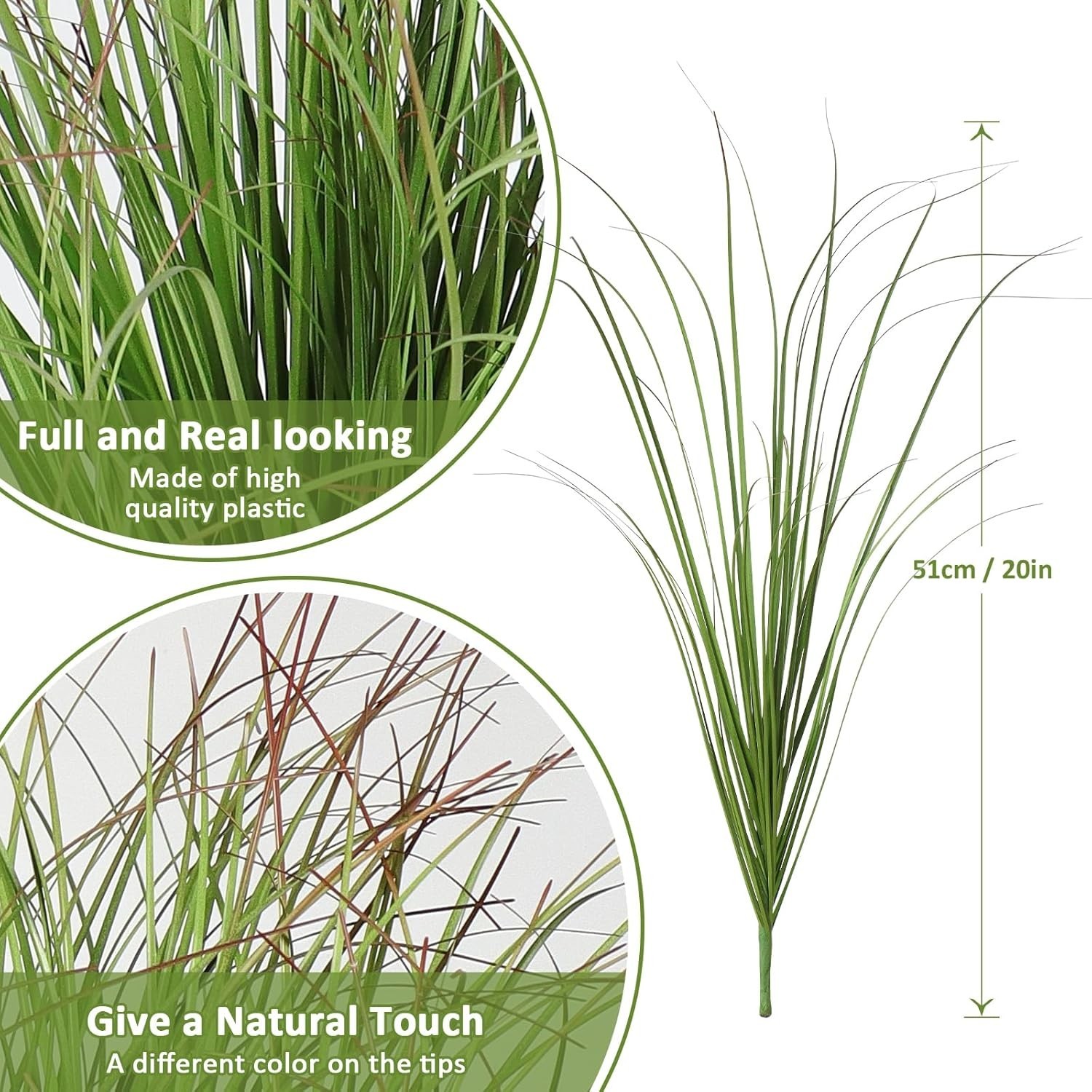 24/32Pcs Artificial Grass Plants, Faux Shrubs Wheat Grass, Artificial Tall Grass