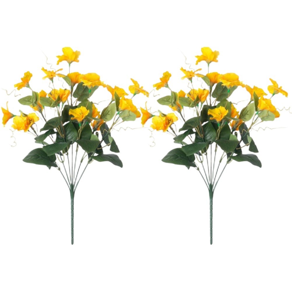 7 Head Silk Hibiscus Flowers Artificial Wedding Decor Home Garden Outdoor Faux