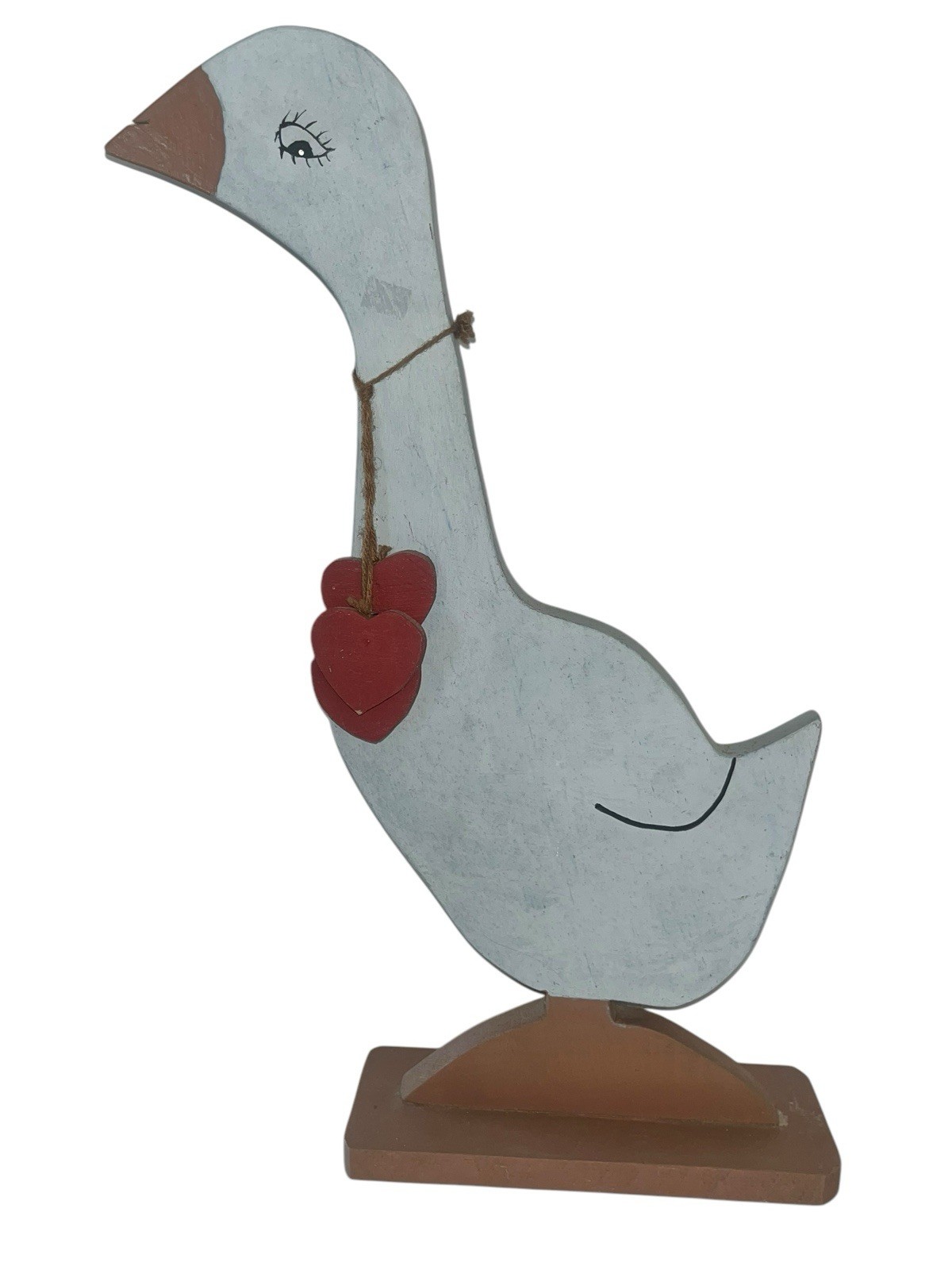 VTG Cottagecore Primitive Goose LARGE WOOD FIGURE Hand Painted Statue 20”
