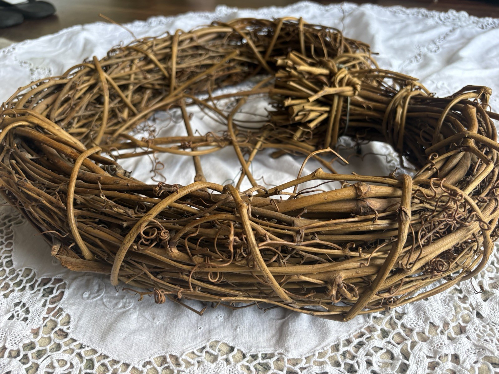 Natural Grapevine Wreath Vintage 18 inch Primitive Farmhouse Decor