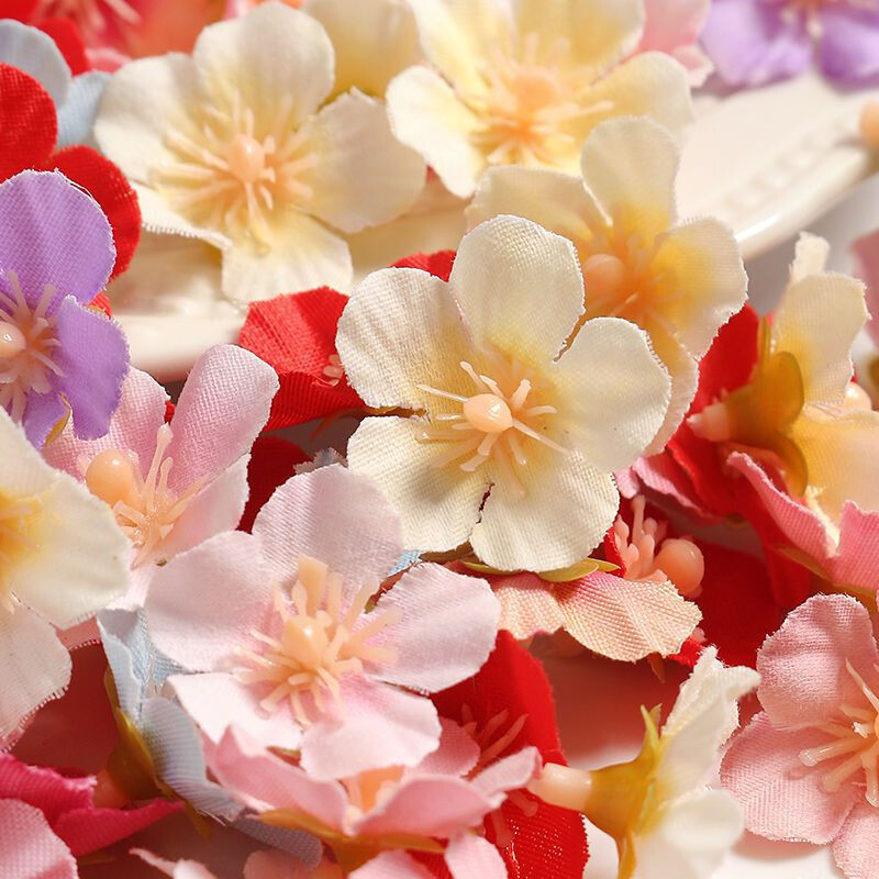 Peach Blossom Petals Artificial Cherry Blossom Flowers Heads for Decor 50Pc