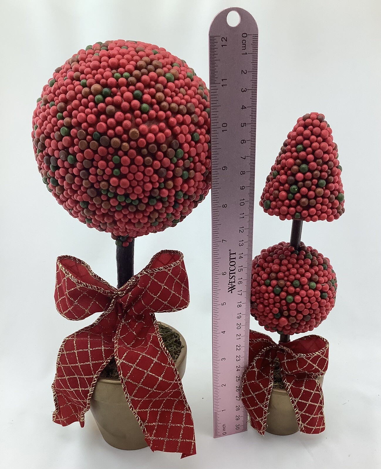 Berry Topiary Set Ceramic Plant Pot Faux Multicolor Berries 230822/BA2