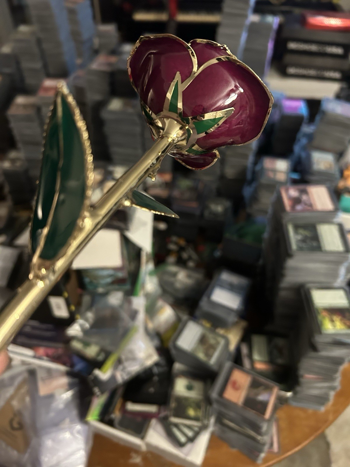 Thick Unique Real Gold Rose Hand Painted Authentic Local Kentucky Artist.