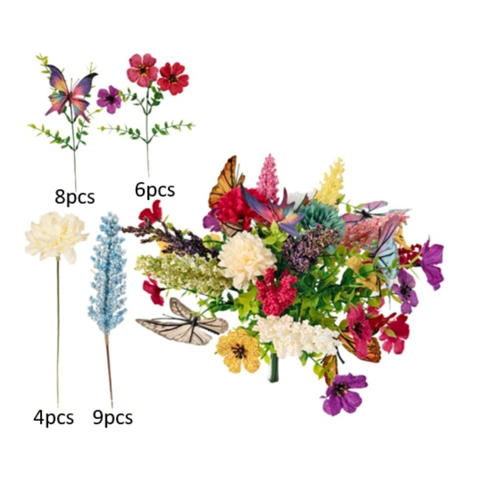 3D Butterfly Artificial Flowers for Party Decoration Garden Wedding Home Setup