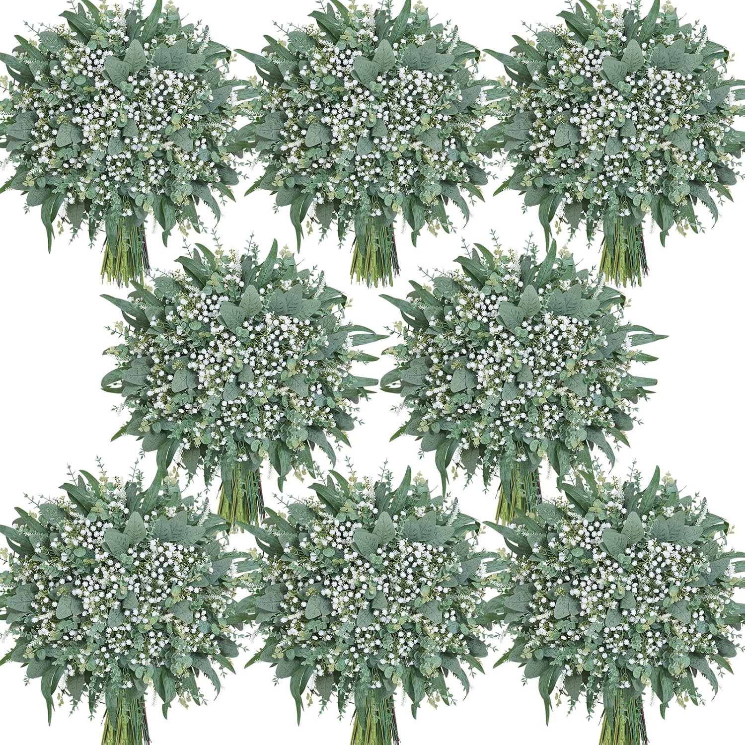 360 Pcs Mixed Artificial Eucalyptus & Baby Breath for DIY Floral Decor
