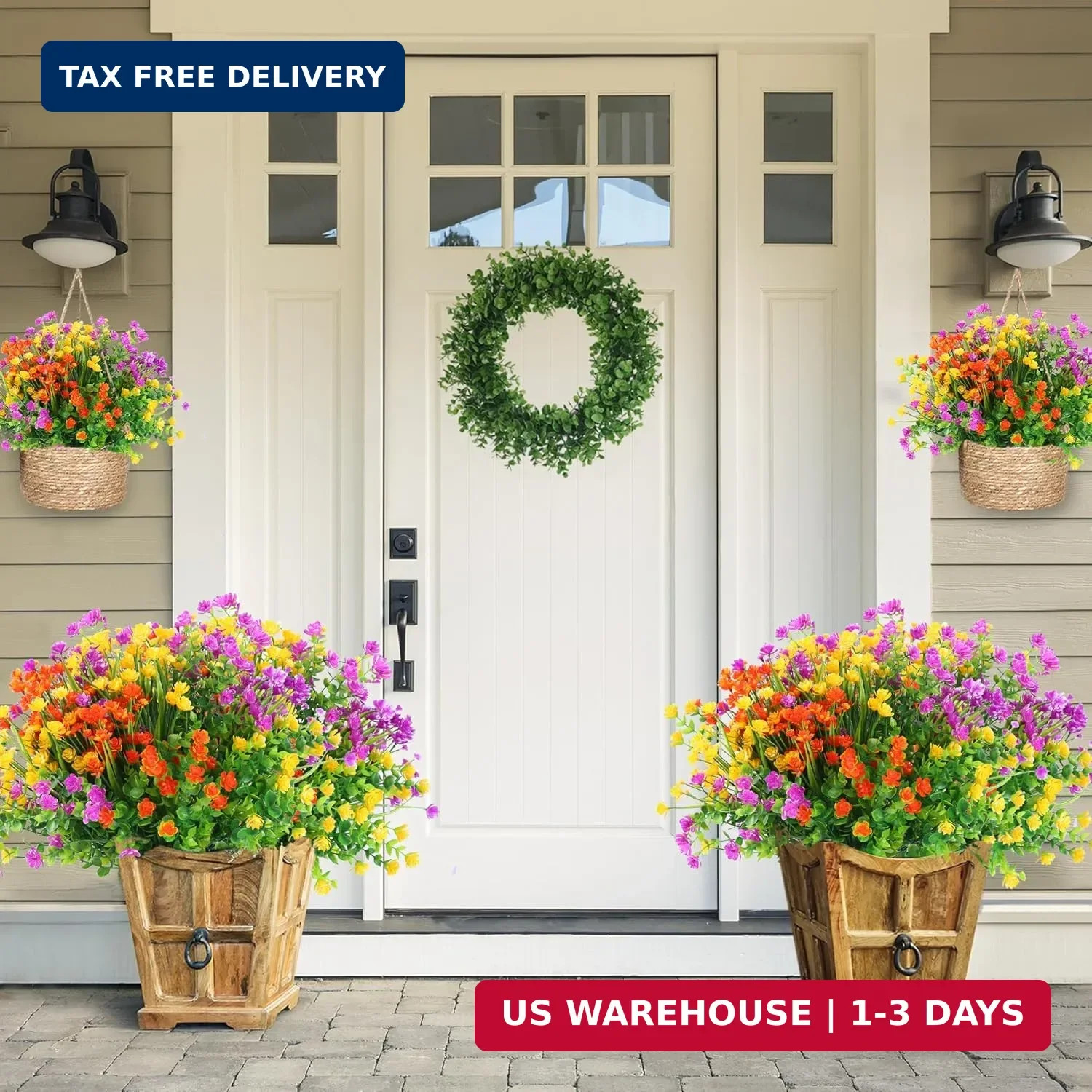 Sggvecsy Artificial Flowers for Outdoors 12 Bundles UV Resistant Boxwood Shrubs