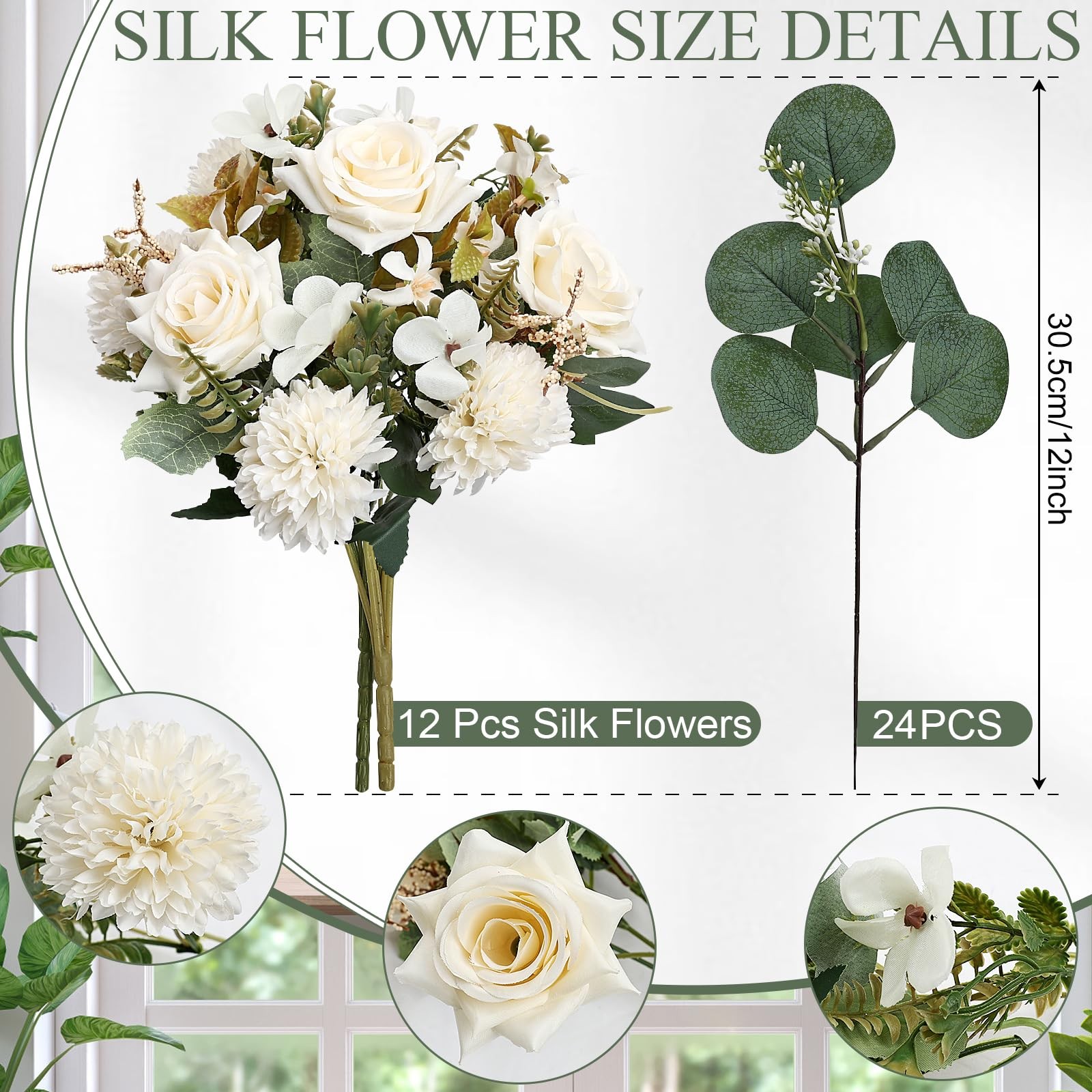 Nagobi Artificial Peonies Flowers 12 Bundles Silk Chrysanthemum Flowers Fake …
