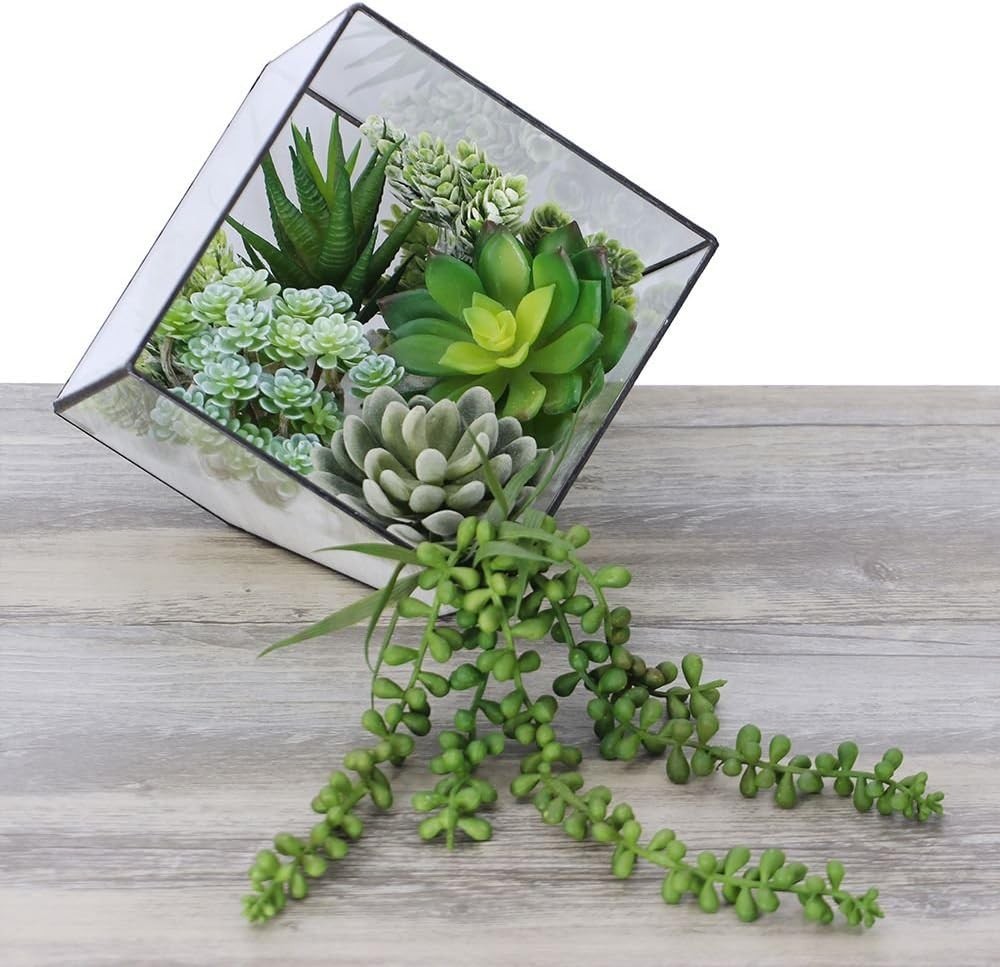 Fake Succulents Assorted 6 Pack Artificial Hanging Plants for Decor