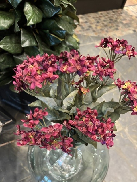 NEW Pottery Barn Burgundy Fall Faux Floral Flowers Bundle Bunch NWT