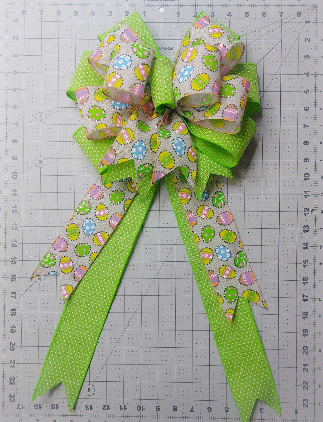 Easter Egg and Lime Green Wreath Bow