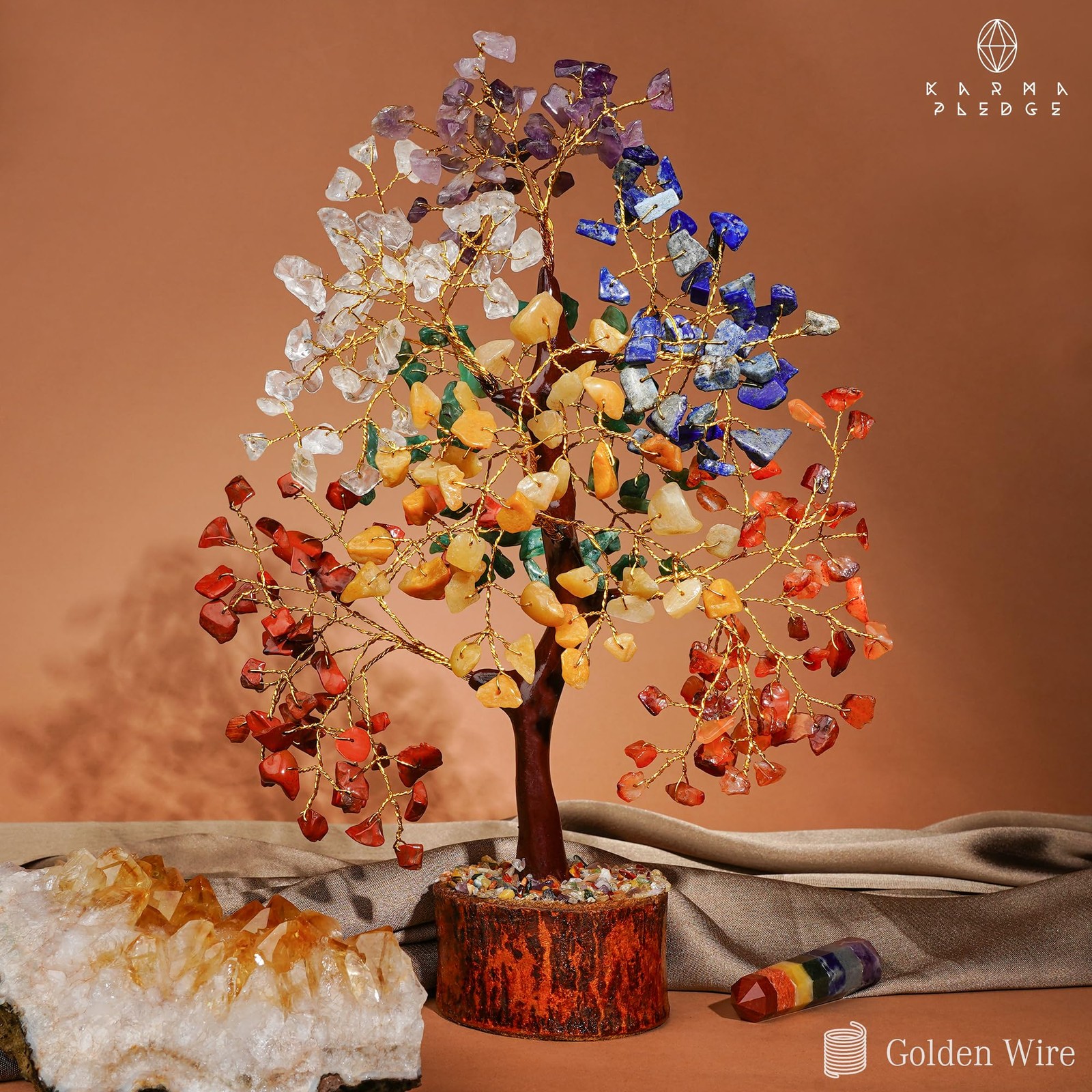 7 Chakra Crystal Tree of Life – Handmade Bonsai for Home, Office & Good Luck