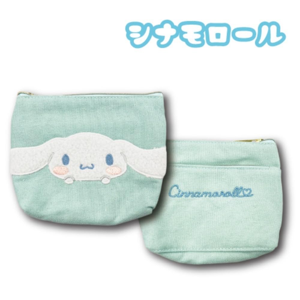Multi-purpose pouch, 3D applique embroidery, Cinnamoroll, H17.5 x W12 x D4cm