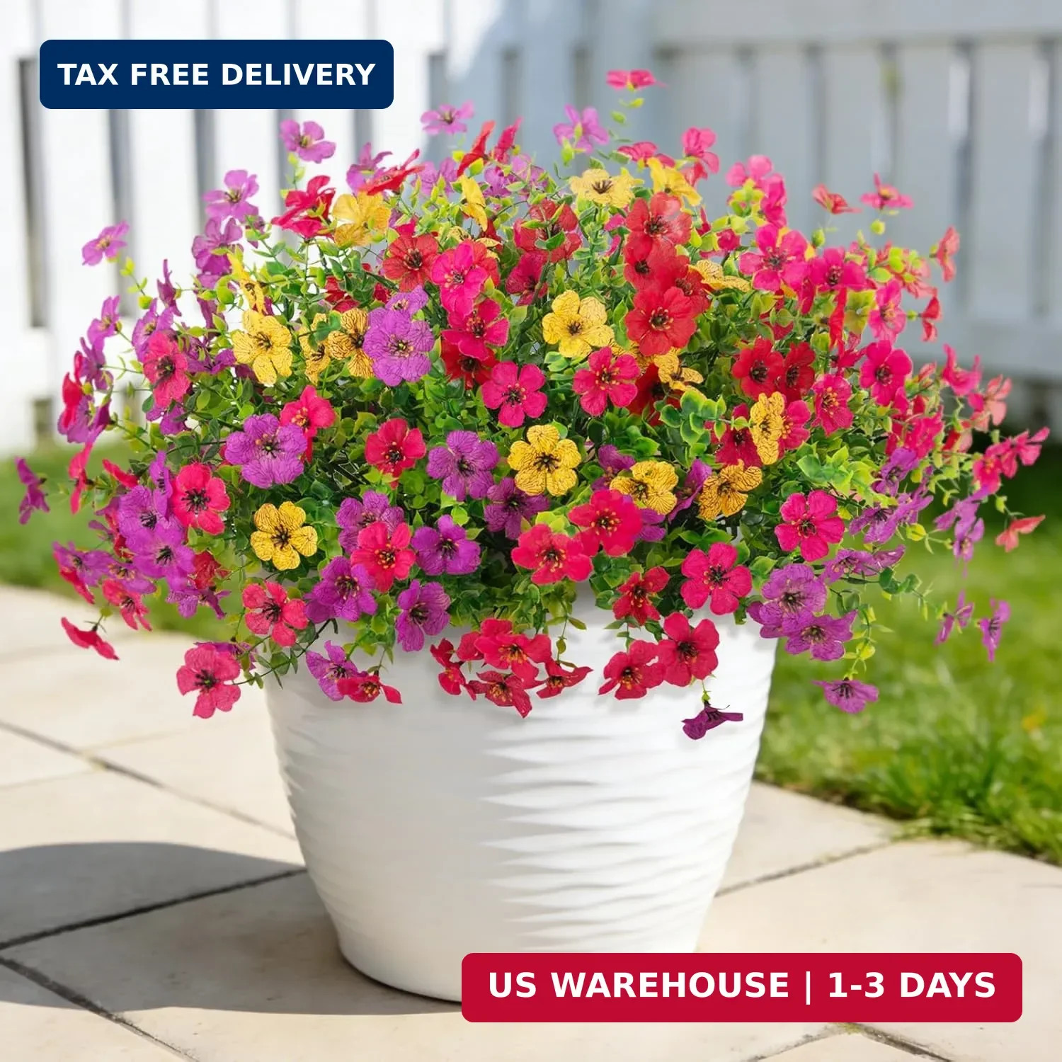 12 Bundles Fake Artificial Flowers Faux Plants for Spring Summer Decoration | UV