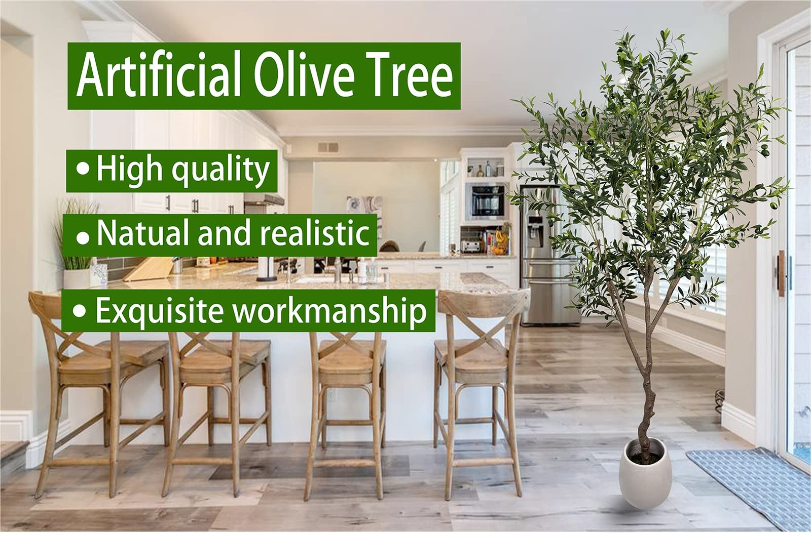 Artificial Olive Tree 7ft(82in,2200+Uv Protection Leaf) Tall,Faux Olive Tree …
