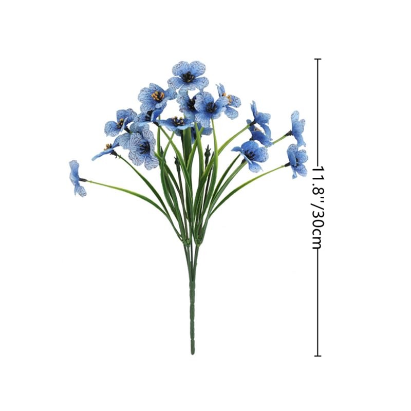 12 Bundles Blue Artificial Flowers Outdoor,UV Resistant Fake Flowers No Fade …