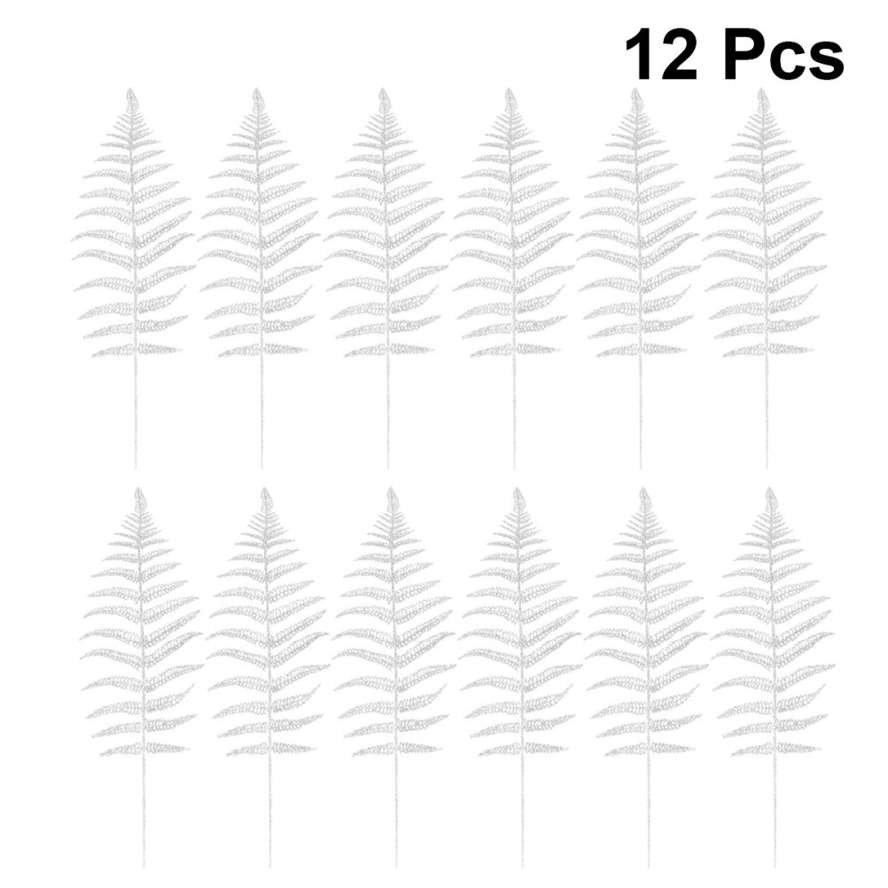 12 Pcs Leaves Ornaments for Chirstmas Christmas Decor Simulation Plants