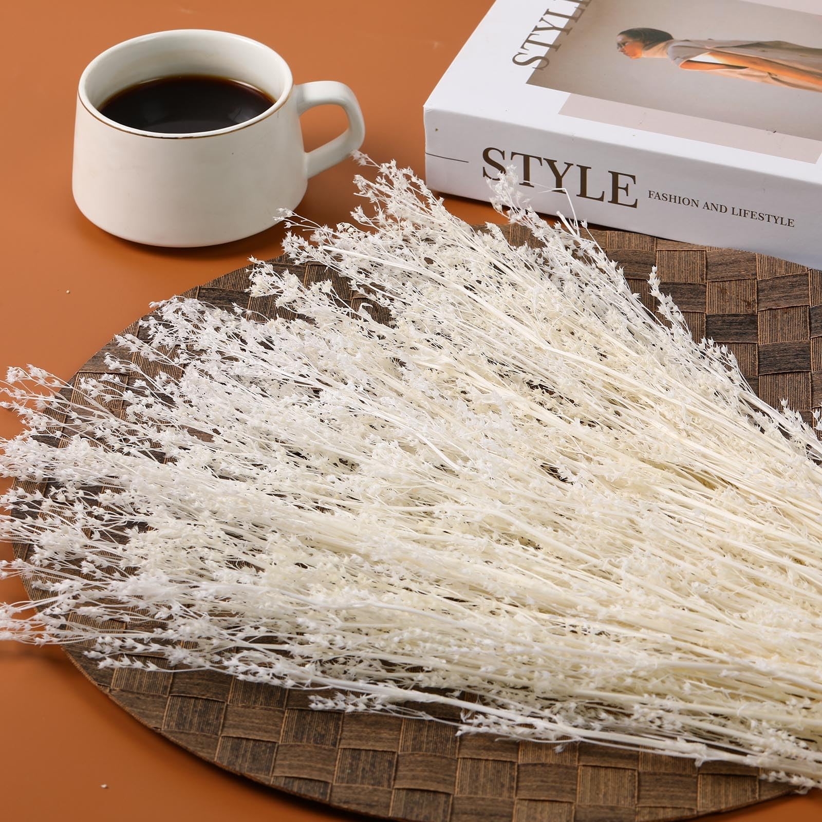 Dried Flowers Babys Breath Bouquet, – 17 Inch 3500+ Preserved Natural Flowers…