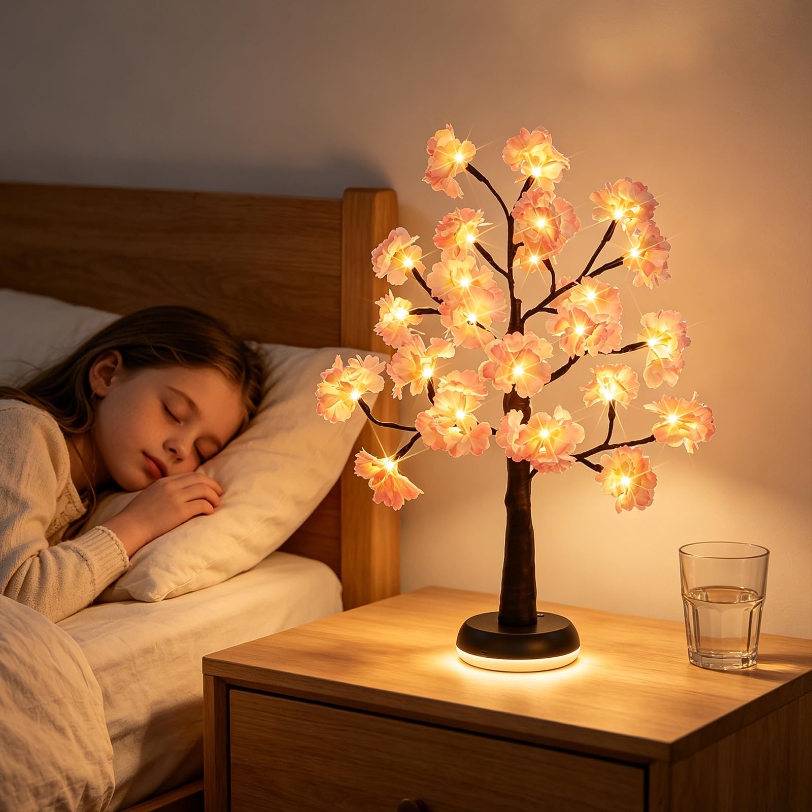 Artificial Cherry Blossom Tree Lights: 23IN Lighted Cherry Blossom Tree with …