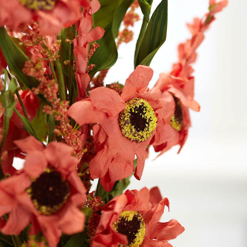 Factory Direct Craft Coral Artificial Cosmos Daisy and Heather Spray