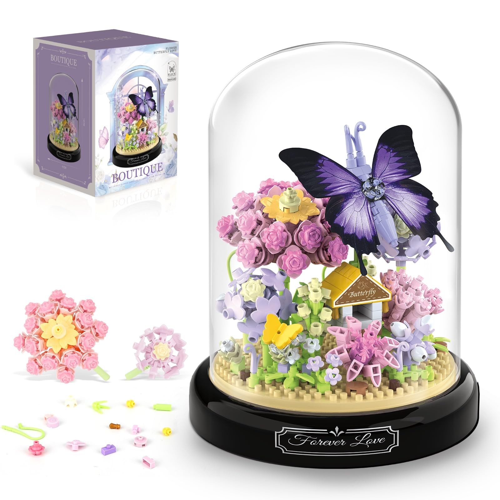 Flower Bouquet Building Kit 582 PCS – Mini Blocks Set for Adults, Valentine’s Gi