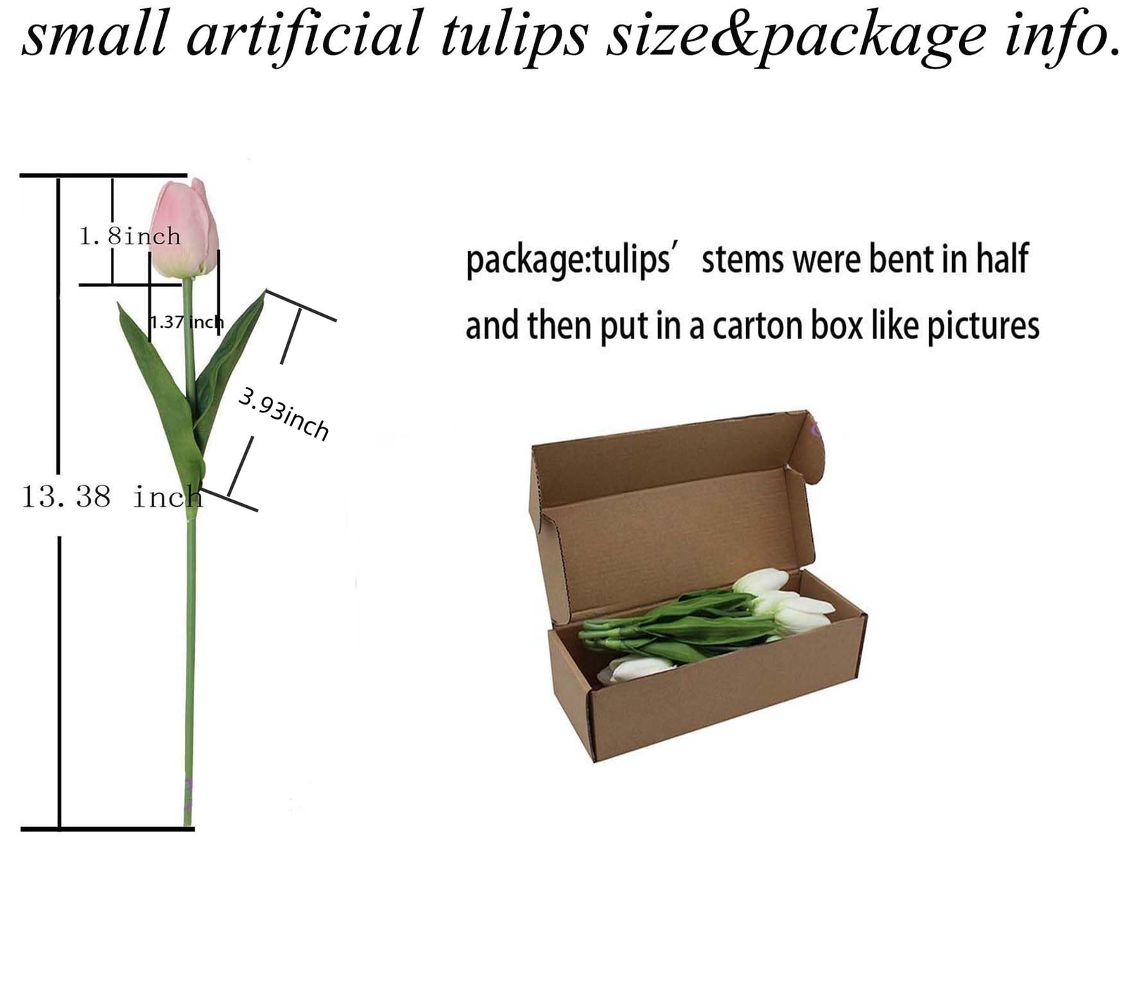 10PCS Artificial Tulips Flowers,Realistic and Real Touch Fake Tulips Bouquets