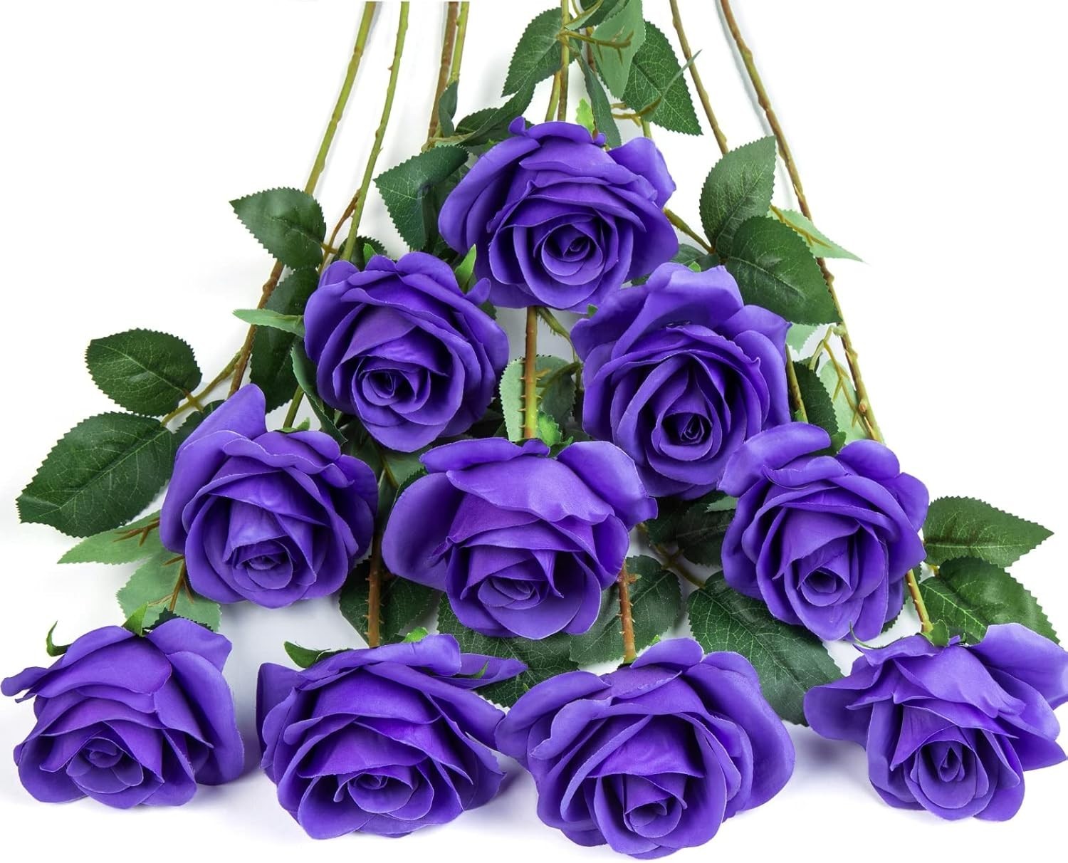 Vibrant Purple Silk Roses – 10PCS Durable Faux Flowers for Stylish Arrangements