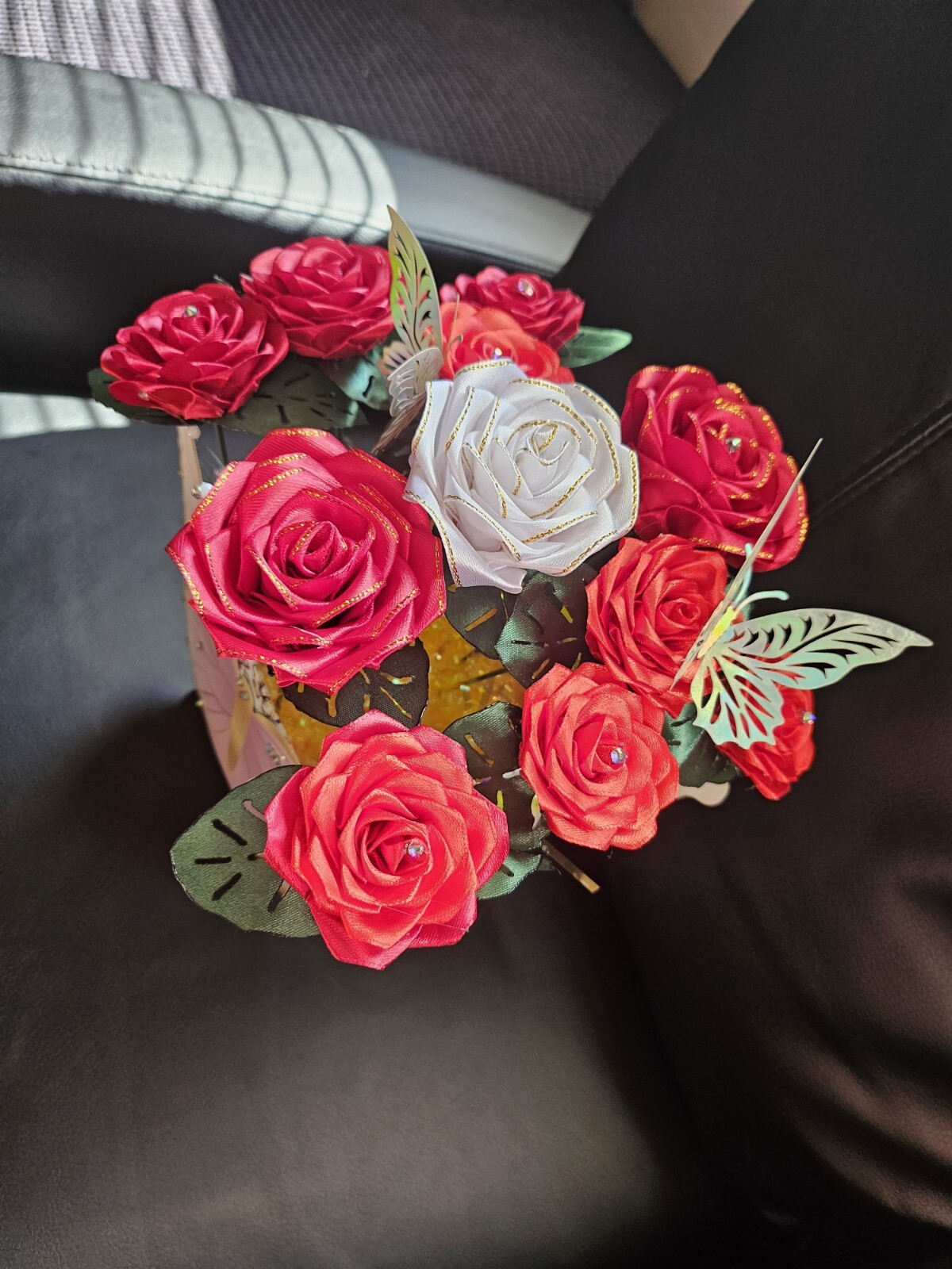 eternal rose flower WITH butterfly cardboard box