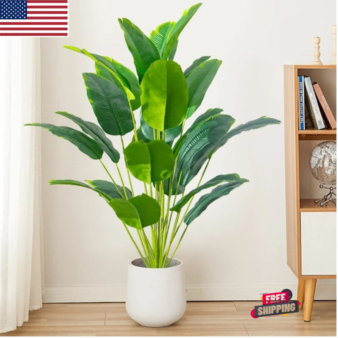 1pc Artificial Plants Large Tropical Palm Tree Fake Banana Plants Leaves Real