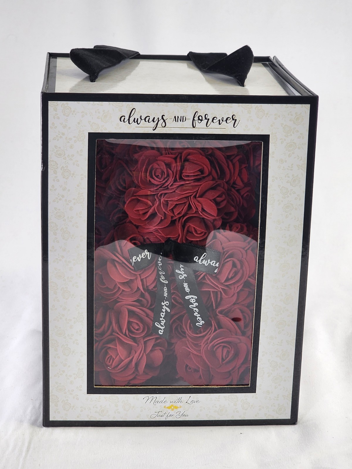 Red Rose Bear – “Always & Forever” Flower Bear in Gift Box