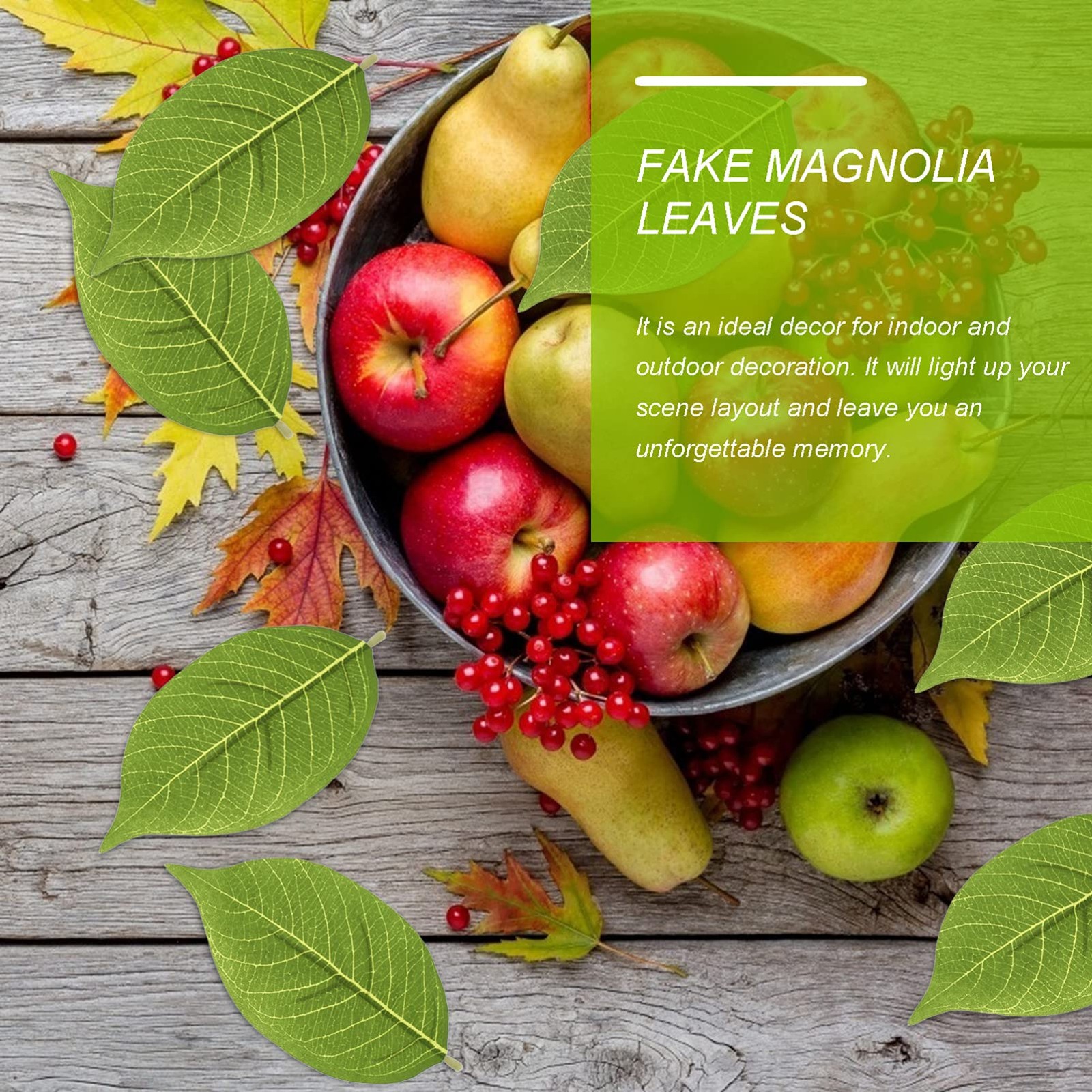 50 Pcs Fake Magnolia Leaves Artificial Green Plant Leaves for Home Decor Wedd…