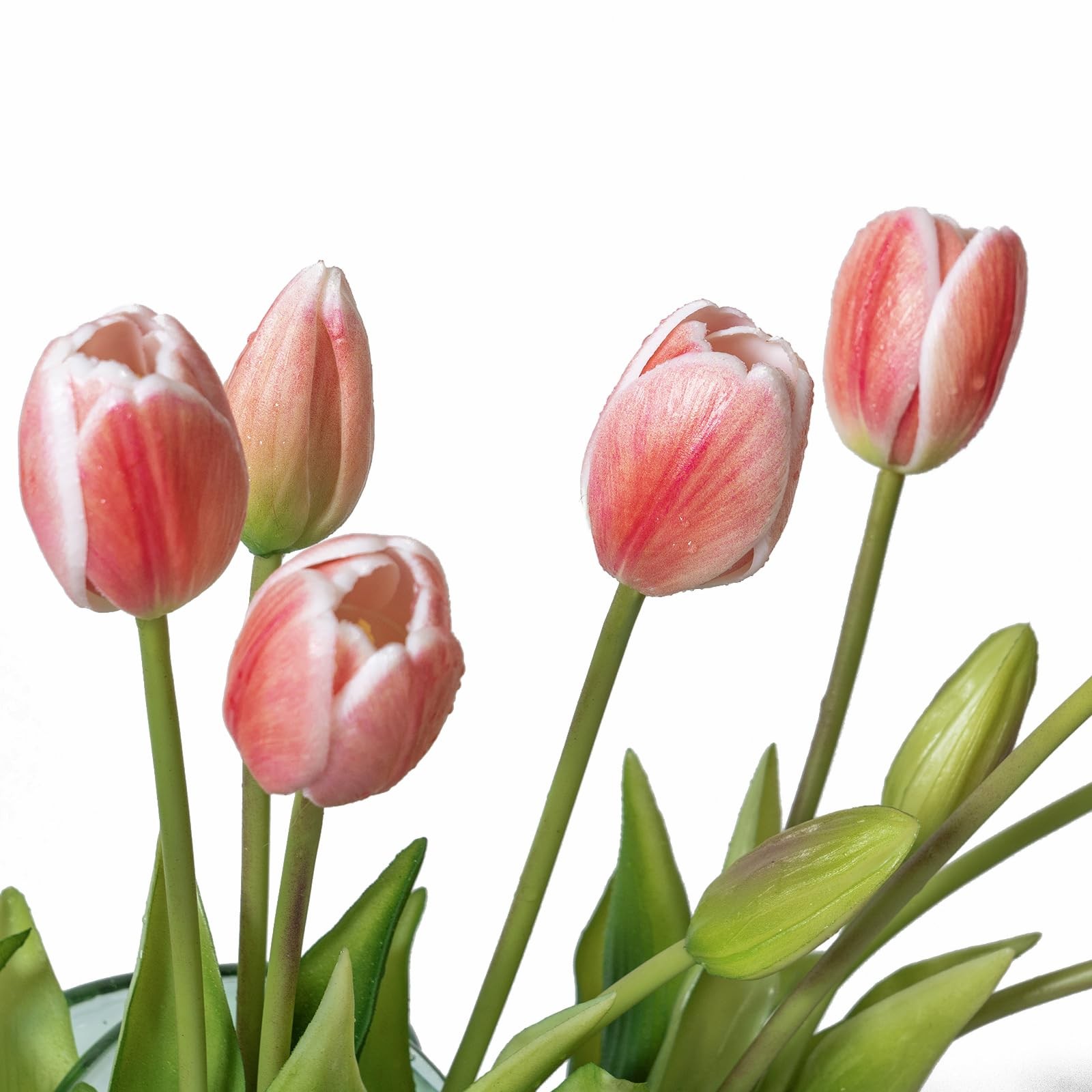 15pcs Artificial Tulips Flowers, Latex Bouquet, Fake Tulips for Office Weddin…