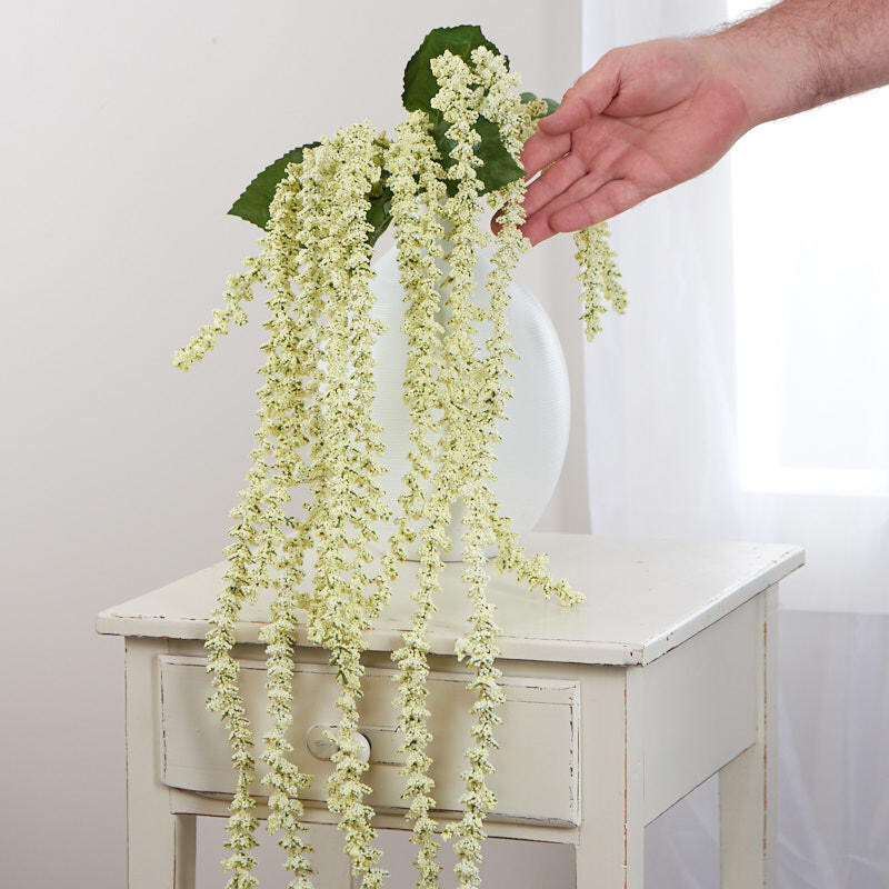 Factory Direct Craft Artificial Cream Hanging Berry Cluster Bush