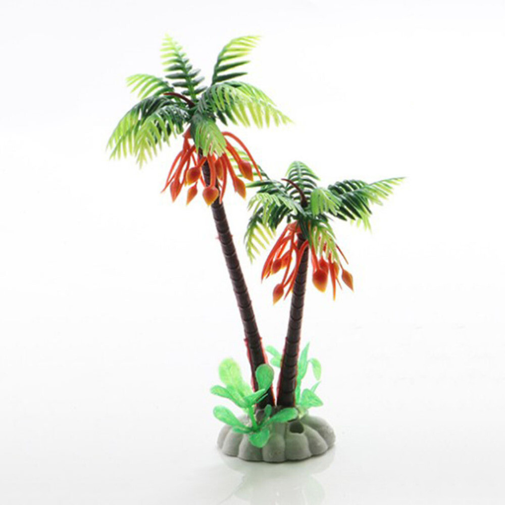 6PCS Plastic Water Plants Creative palm tree model Decorative Small