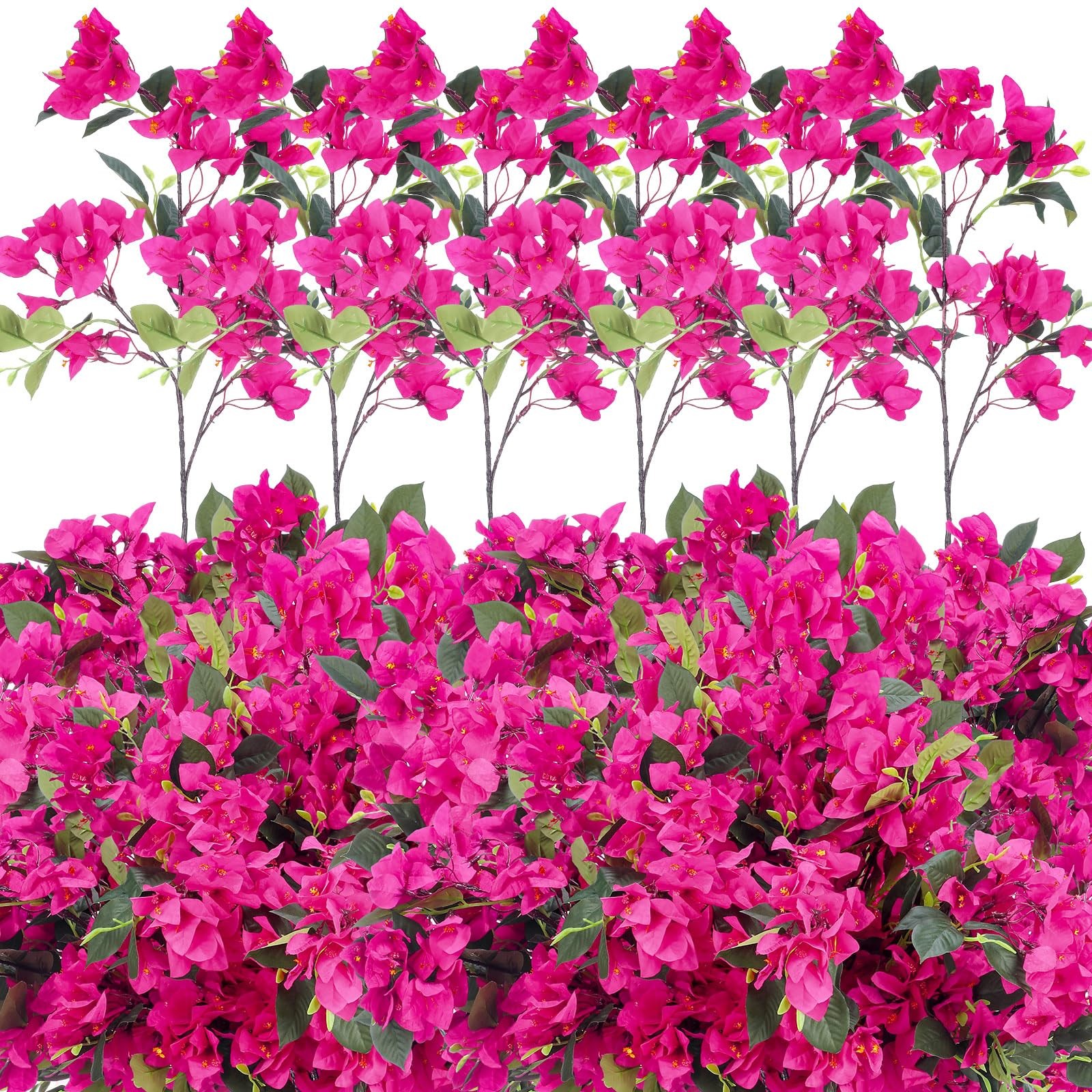 24 Pack Silk Bougainvillea Artificial Bougainvillea Floral with 6 Heads 30 In…