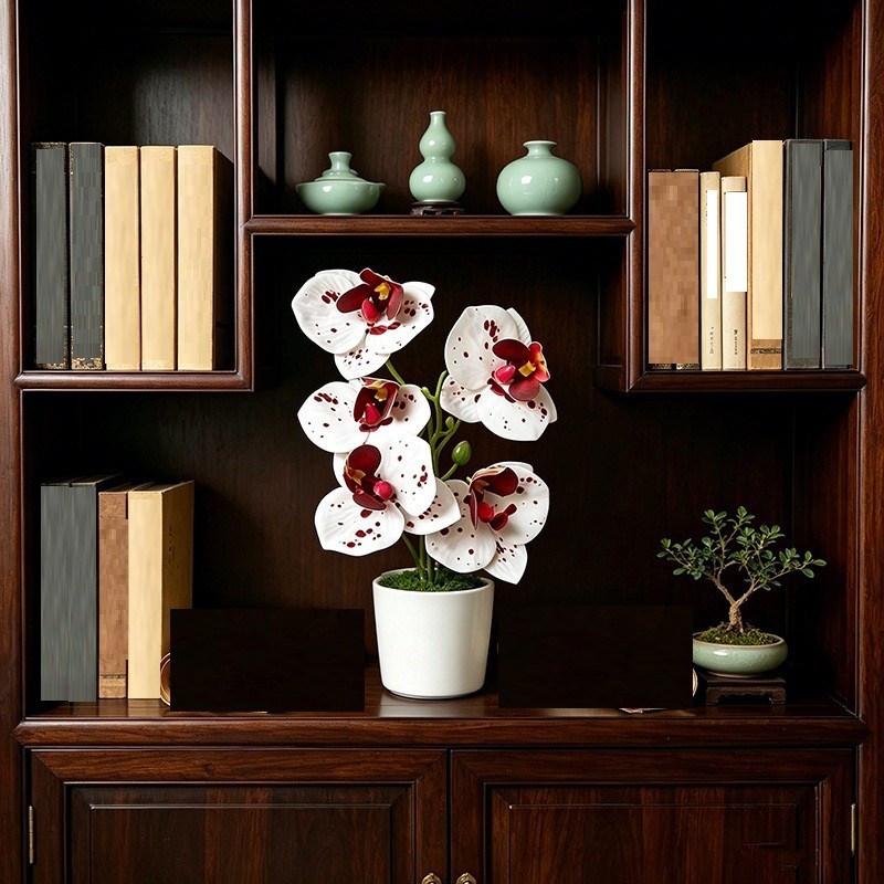 Artificial Orchid Flowers 5 Pcs 21cm Tall for Living Room Bedroom Office Decor