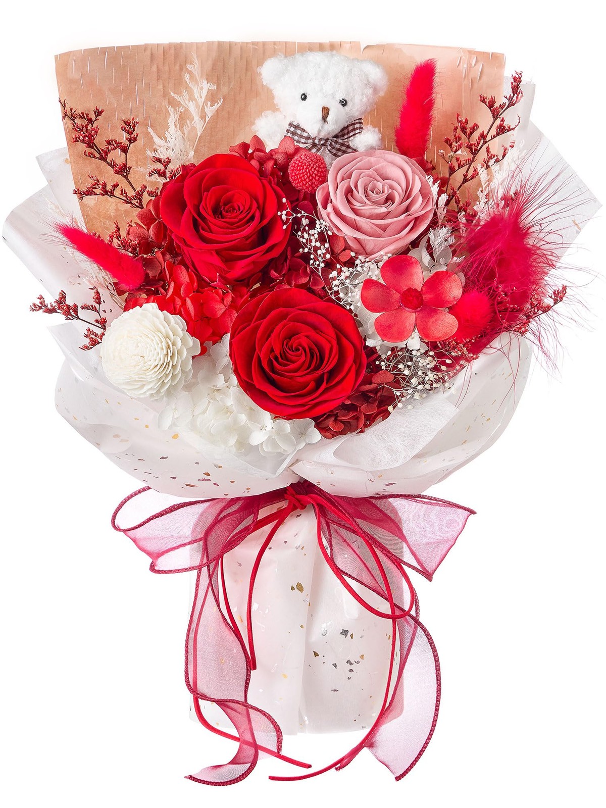 Forever Flower Bouquet Flowers for Delivery Prime Preserved Roses, Red