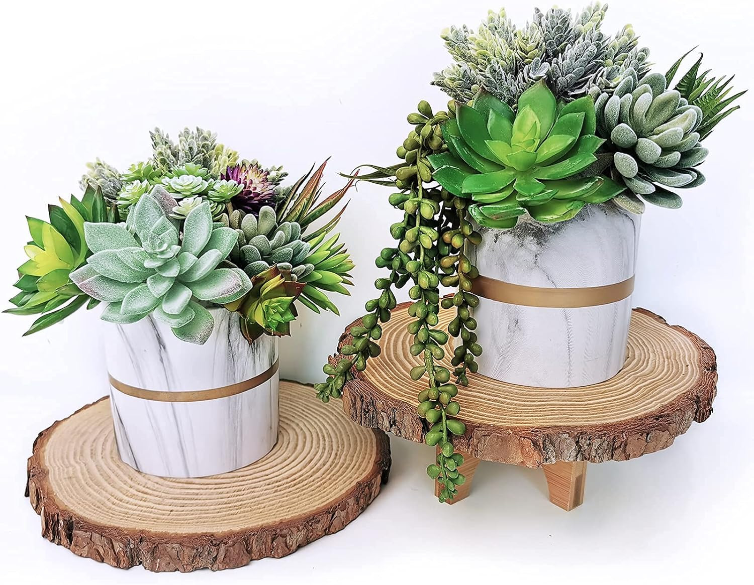 Winlyn 6 Pcs Unpotted Fake Succulents Assorted Faux Succulent in Different Green
