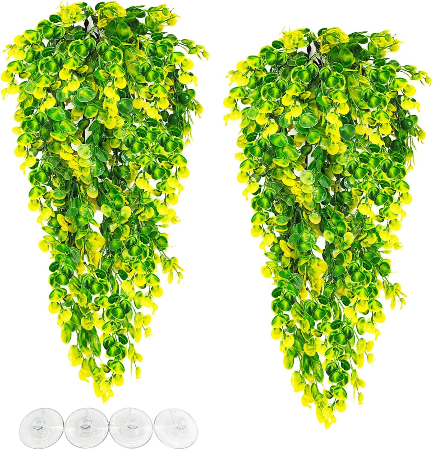 Reptile Plants Hanging Terrarium Plants Artificial Leaves Habitat Decorations wi