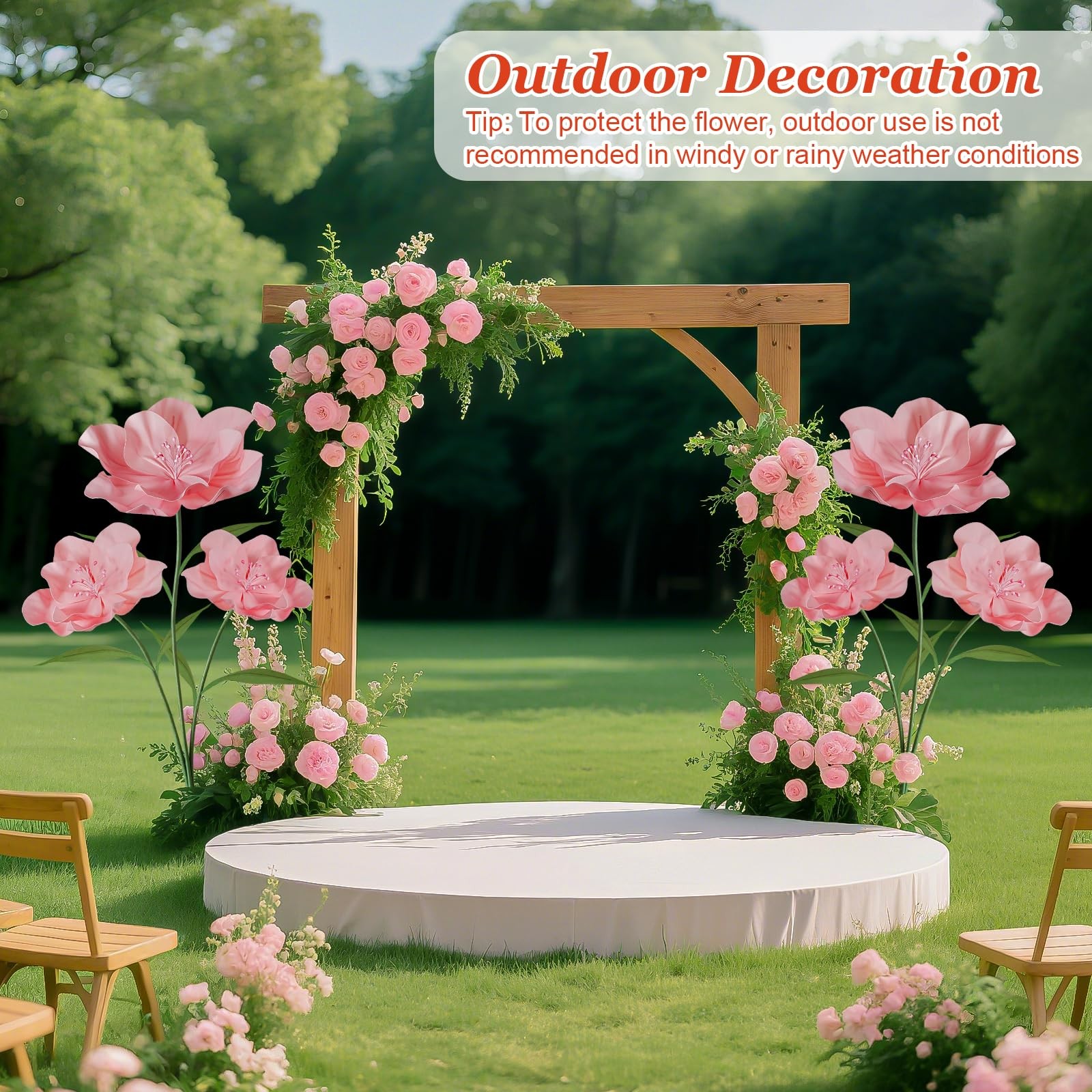 Hecaty Giant Artificial Flowers for Decoration, 5.6 Ft Waterproof EVA Large F…
