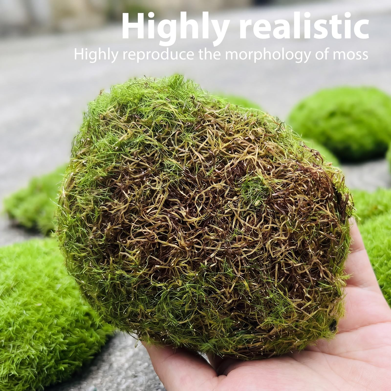 6 PCS Artificial Moss Blocks Decorative Stones For Garden Tank Decoration