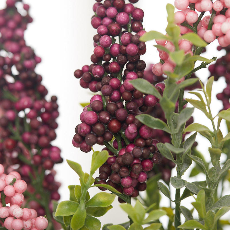 24″ Pink and Purple Berry Artificial Tea Leaf Bush