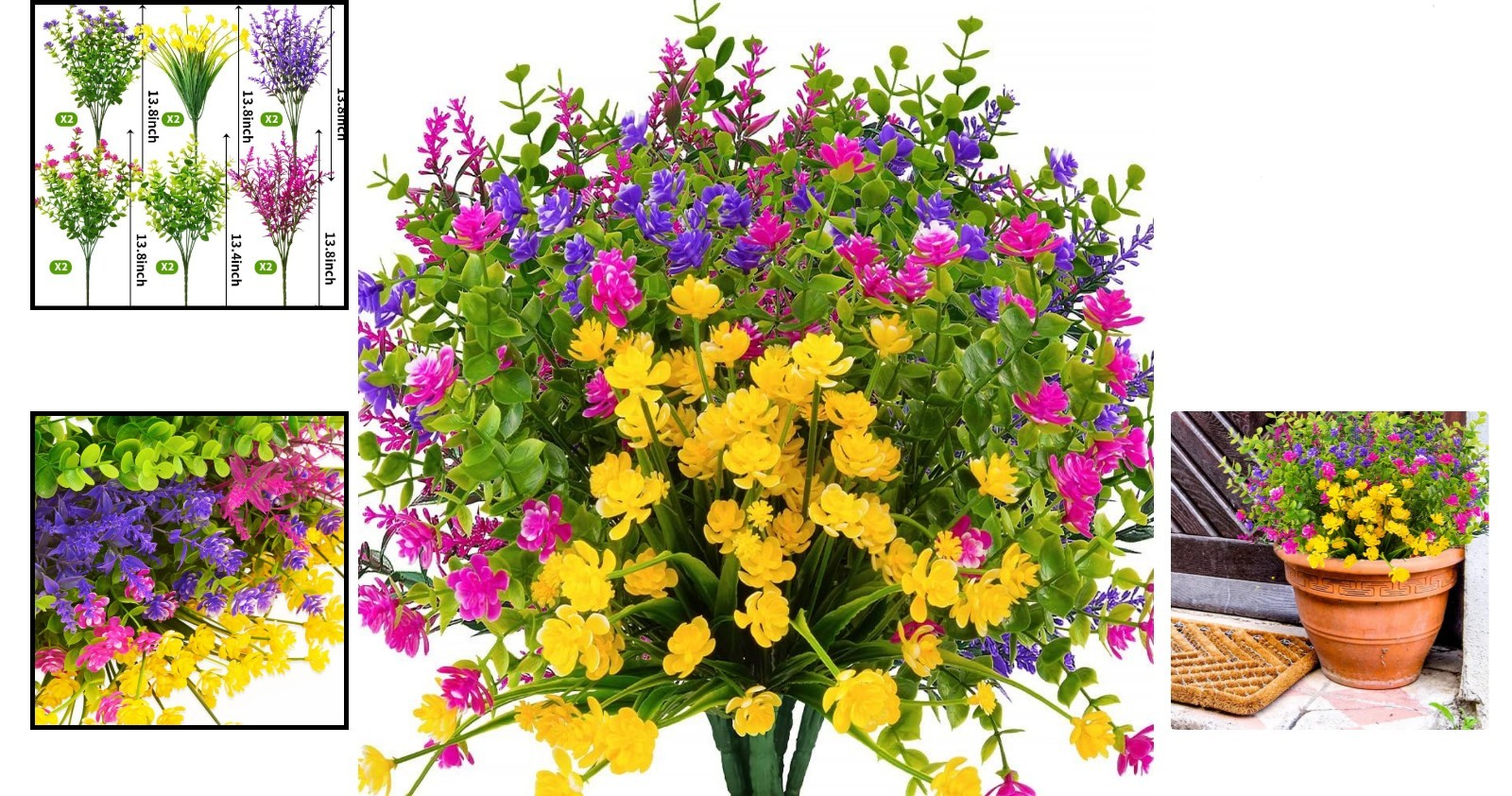 Set of 12 Lifelike Artificial Boxwood and Daffodil Bundles for Home & Weddings